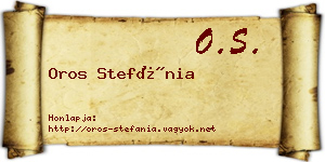 Oros Stefánia névjegykártya
